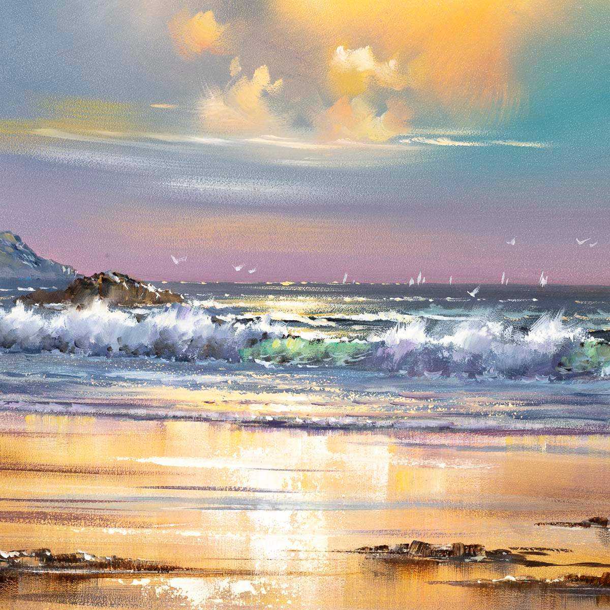 Rolling Waves - Original - SOLD by artist Allan Morgan - Wyecliffe Galleries