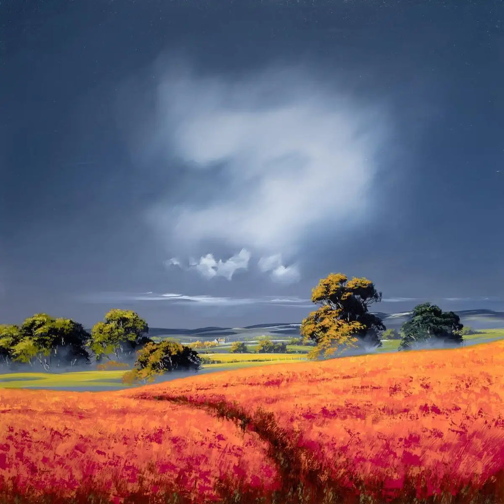 Scarlet Bloom - Original - SOLD by artist Allan Morgan - Wyecliffe Galleries