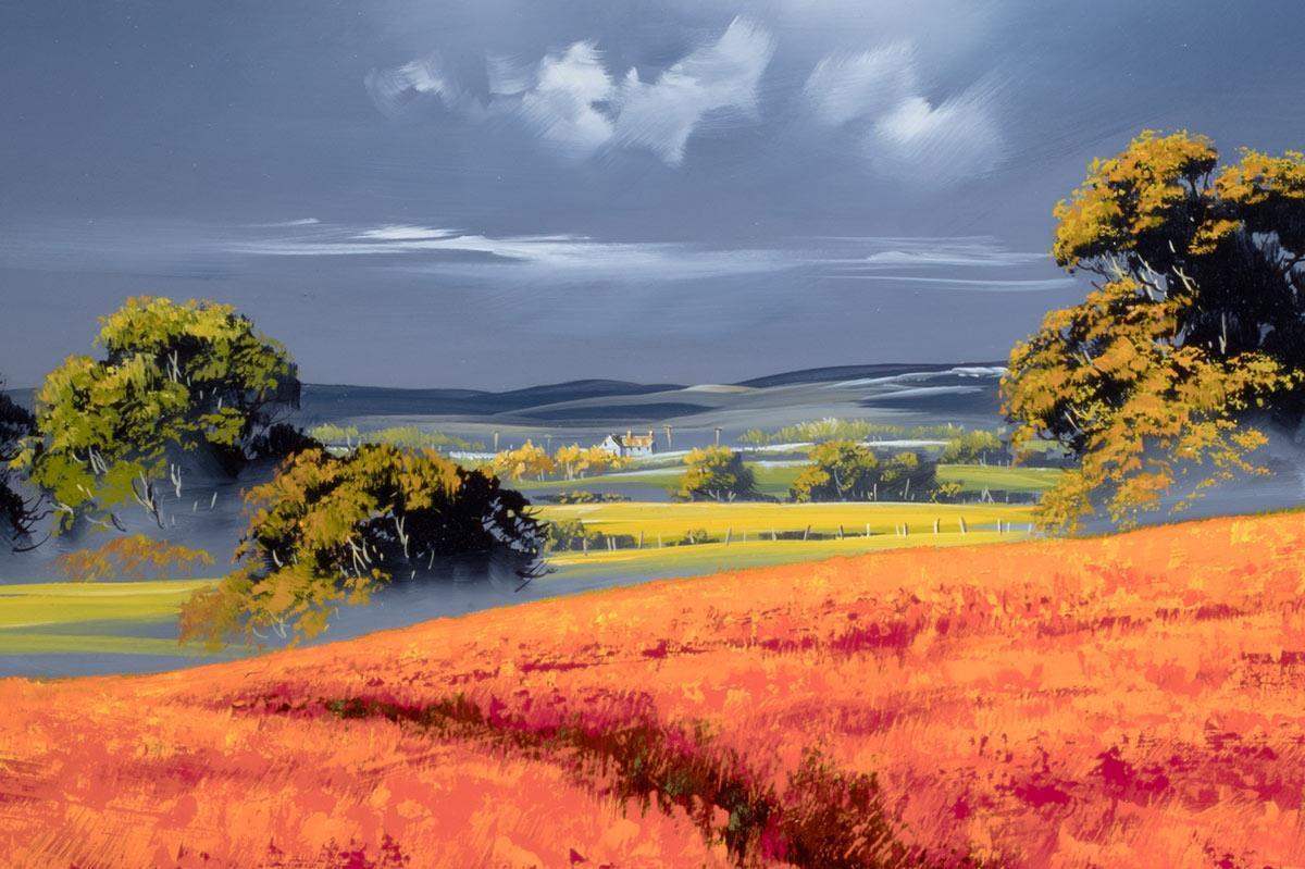 Scarlet Bloom - Original - SOLD by artist Allan Morgan - Wyecliffe Galleries