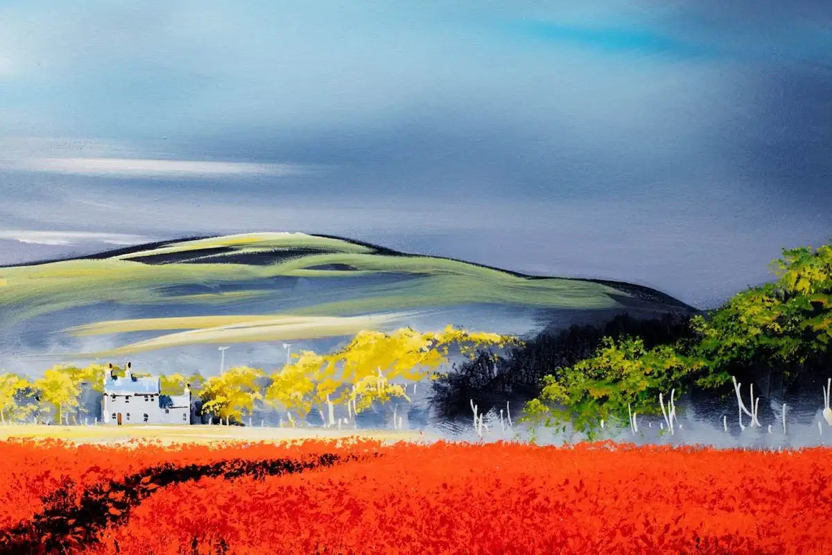 Scarlet Lands - SOLD by artist Allan Morgan - Wyecliffe Galleries