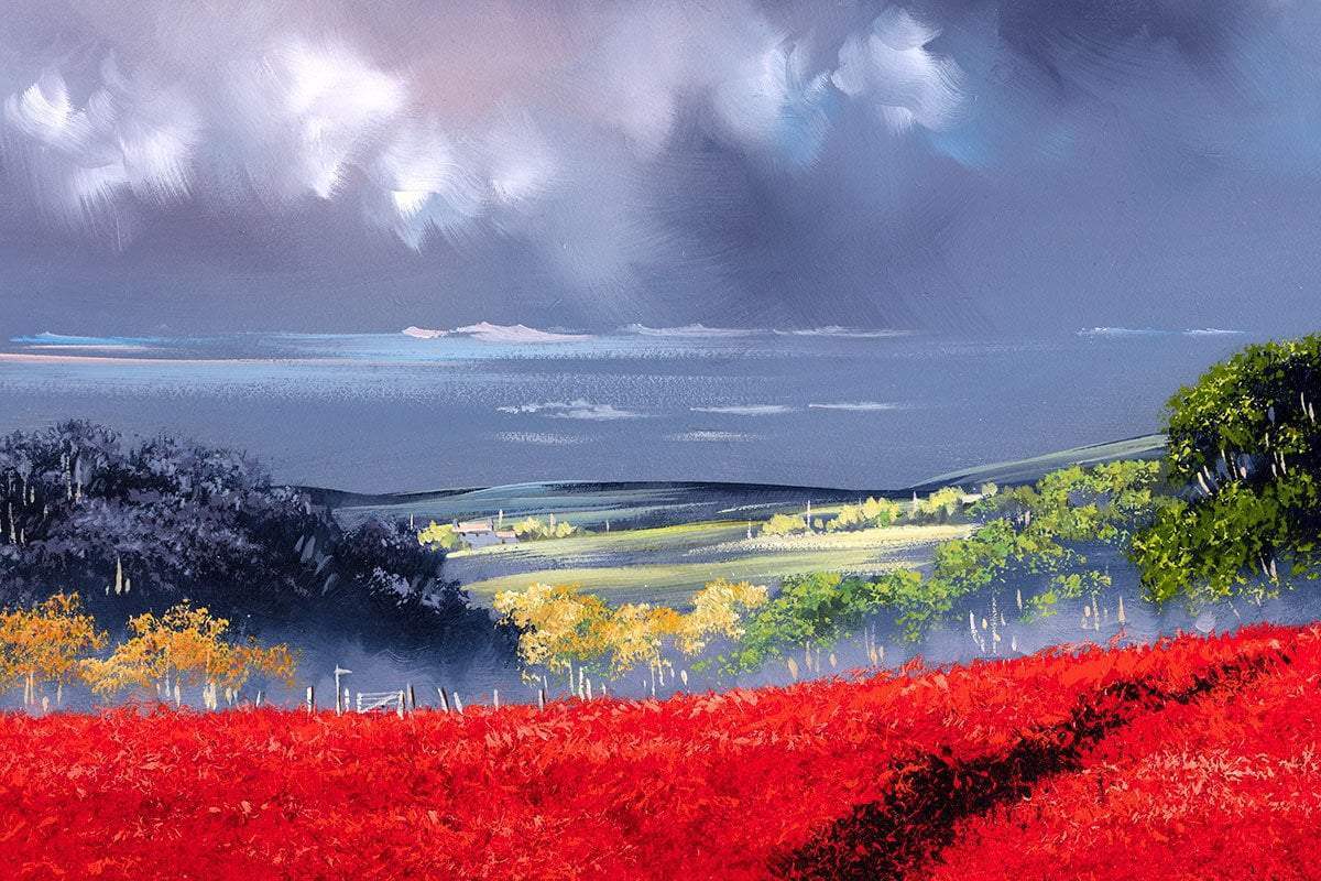 Scarlett Field - Original - SOLD by artist Allan Morgan - Wyecliffe Galleries