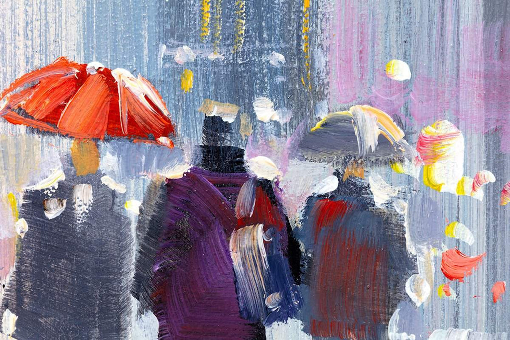 Stroll Through the City - Original - SOLD by artist Allan Morgan - Wyecliffe Galleries