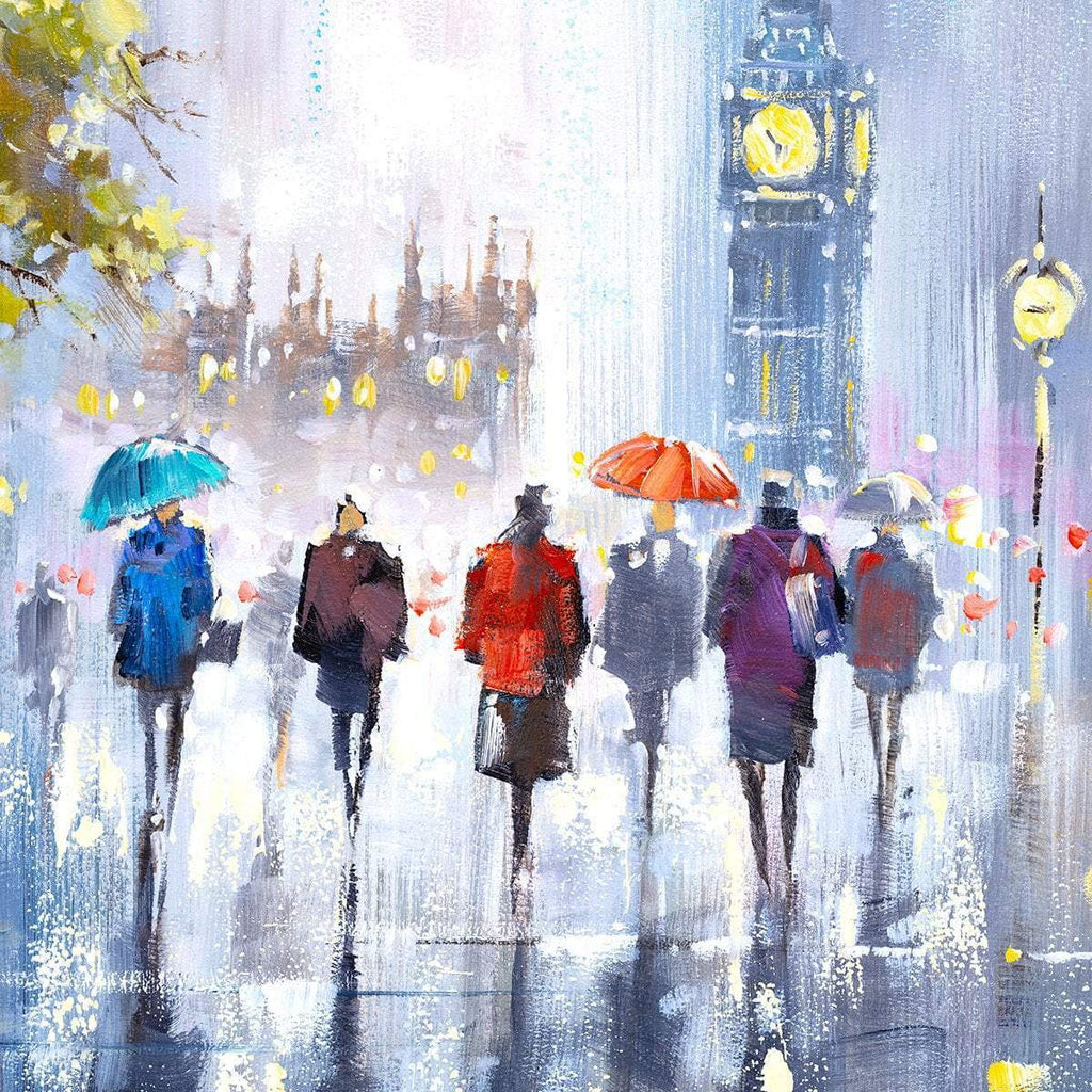 Stroll Through the City - Original - SOLD by artist Allan Morgan - Wyecliffe Galleries