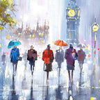 Stroll Through the City - Original - SOLD by artist Allan Morgan - Wyecliffe Galleries