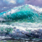 Summer Sea - Original - SOLD by artist Allan Morgan - Wyecliffe Galleries