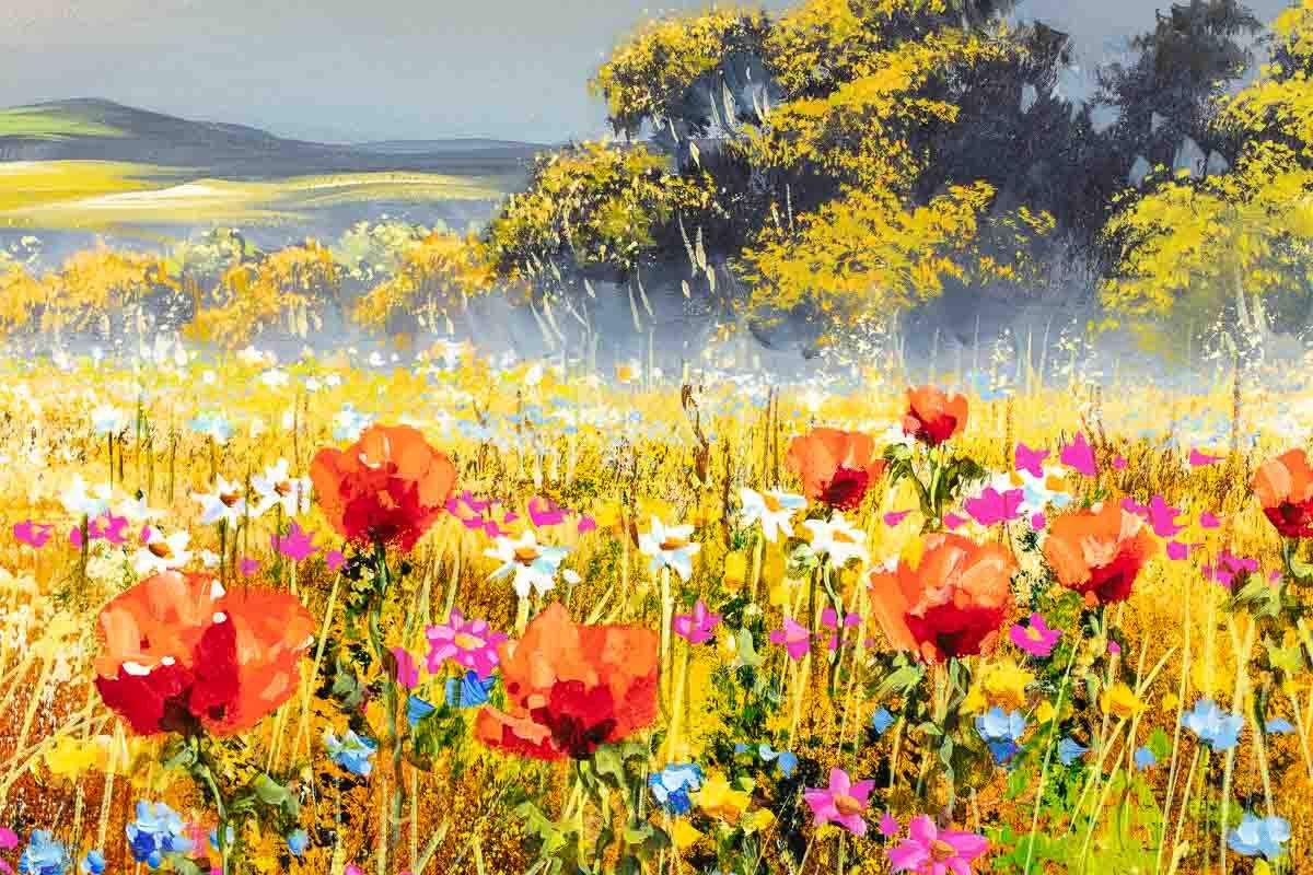 Summertime Meadow - Original - SOLD by artist Allan Morgan - Wyecliffe Galleries