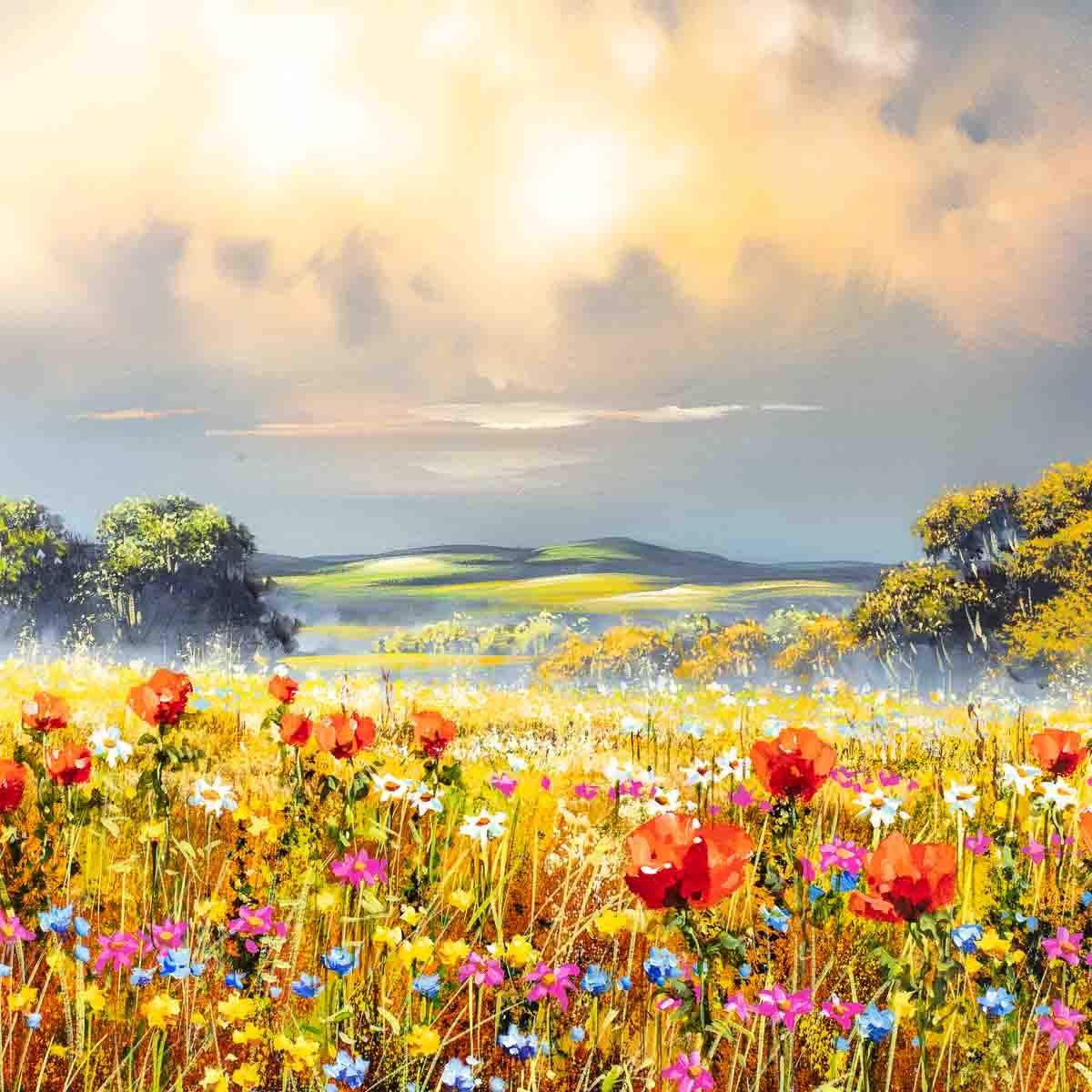Summertime Meadow - Original - SOLD by artist Allan Morgan - Wyecliffe Galleries