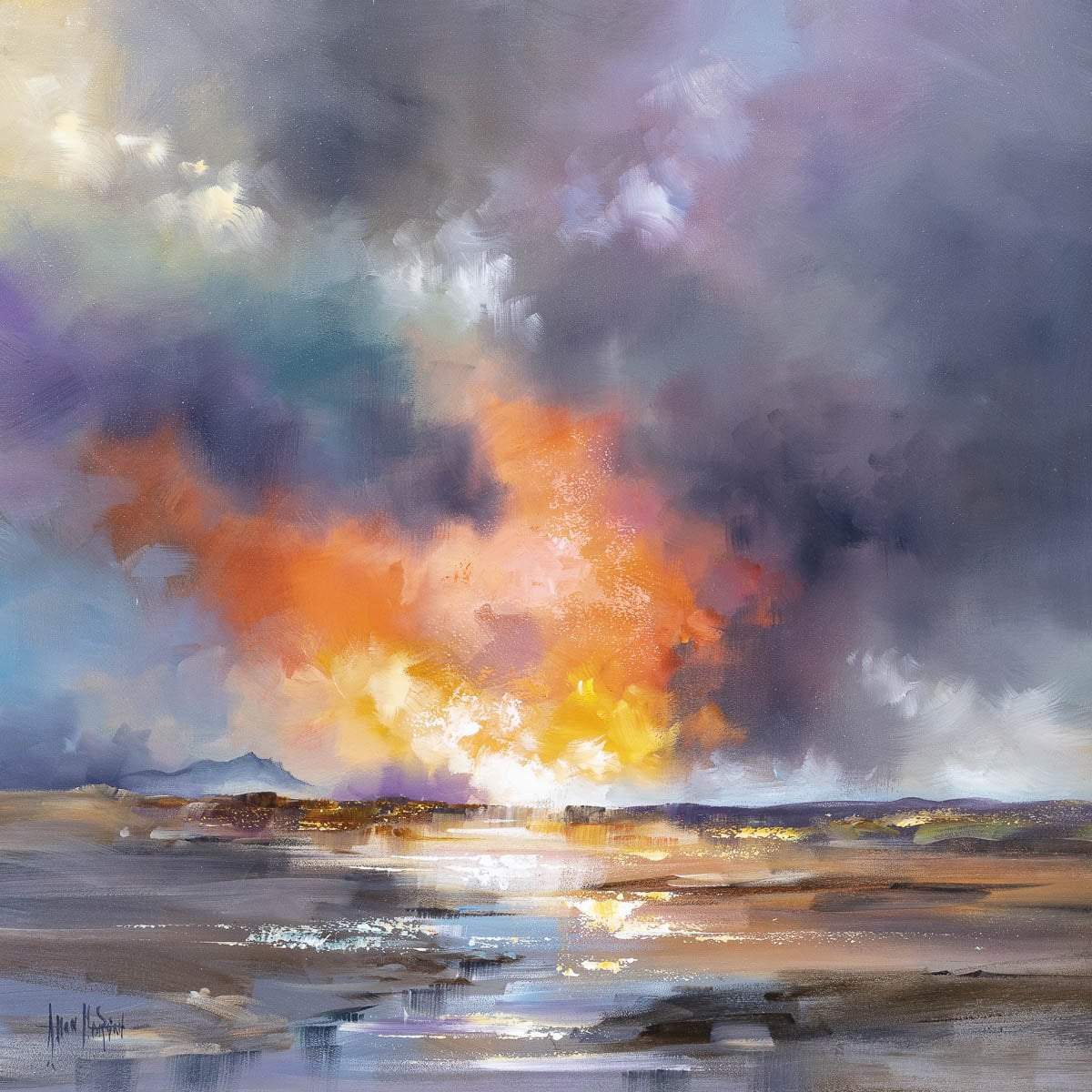 Sunlit Calm - Original - SOLD by artist Allan Morgan - Wyecliffe Galleries