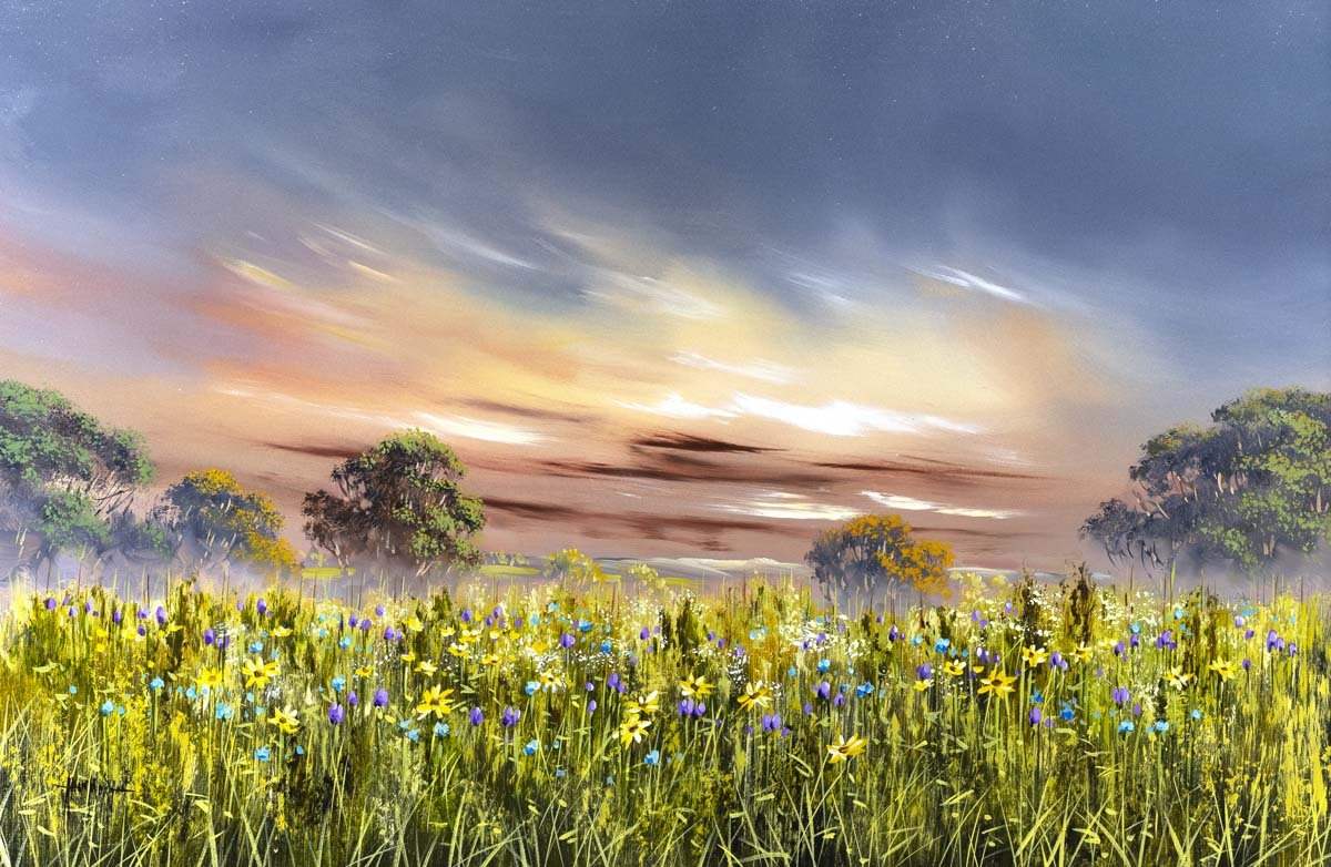 Sunlit Storm - Original - SOLD by artist Allan Morgan - Wyecliffe Galleries