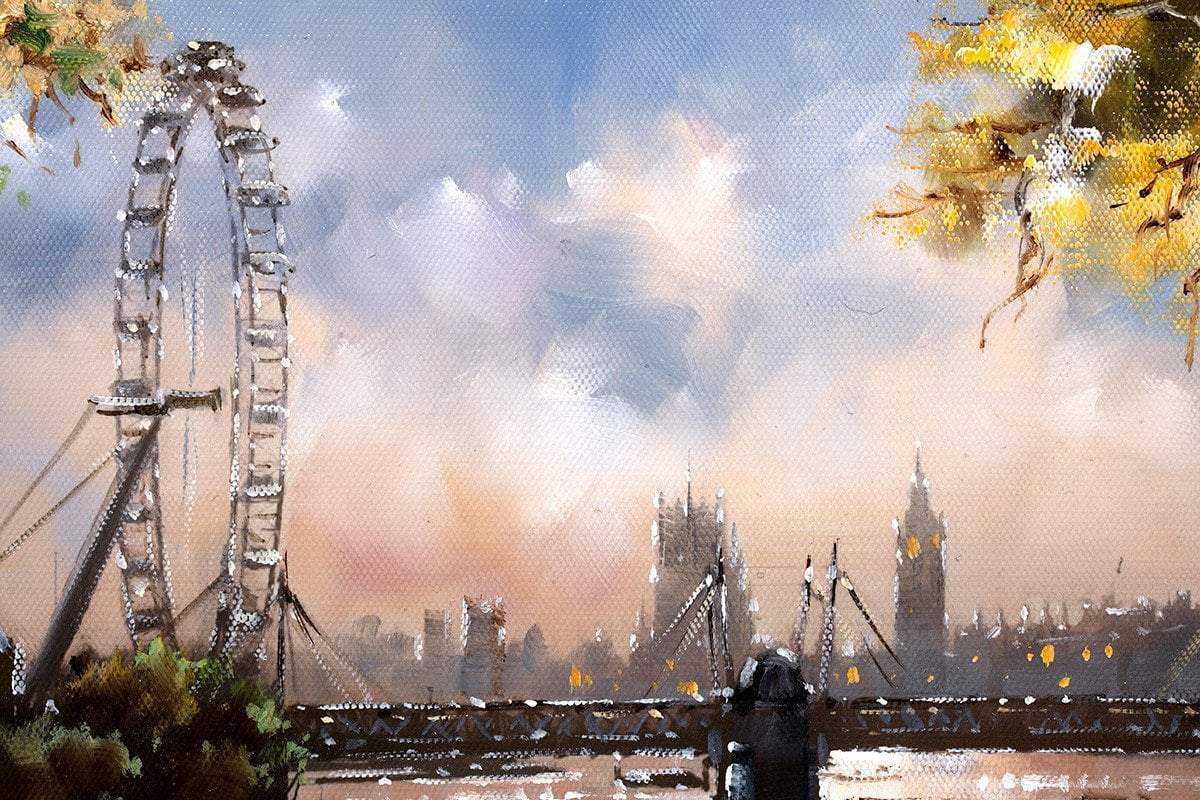 Sunny Skies Over London - Original - SOLD by artist Allan Morgan - Wyecliffe Galleries