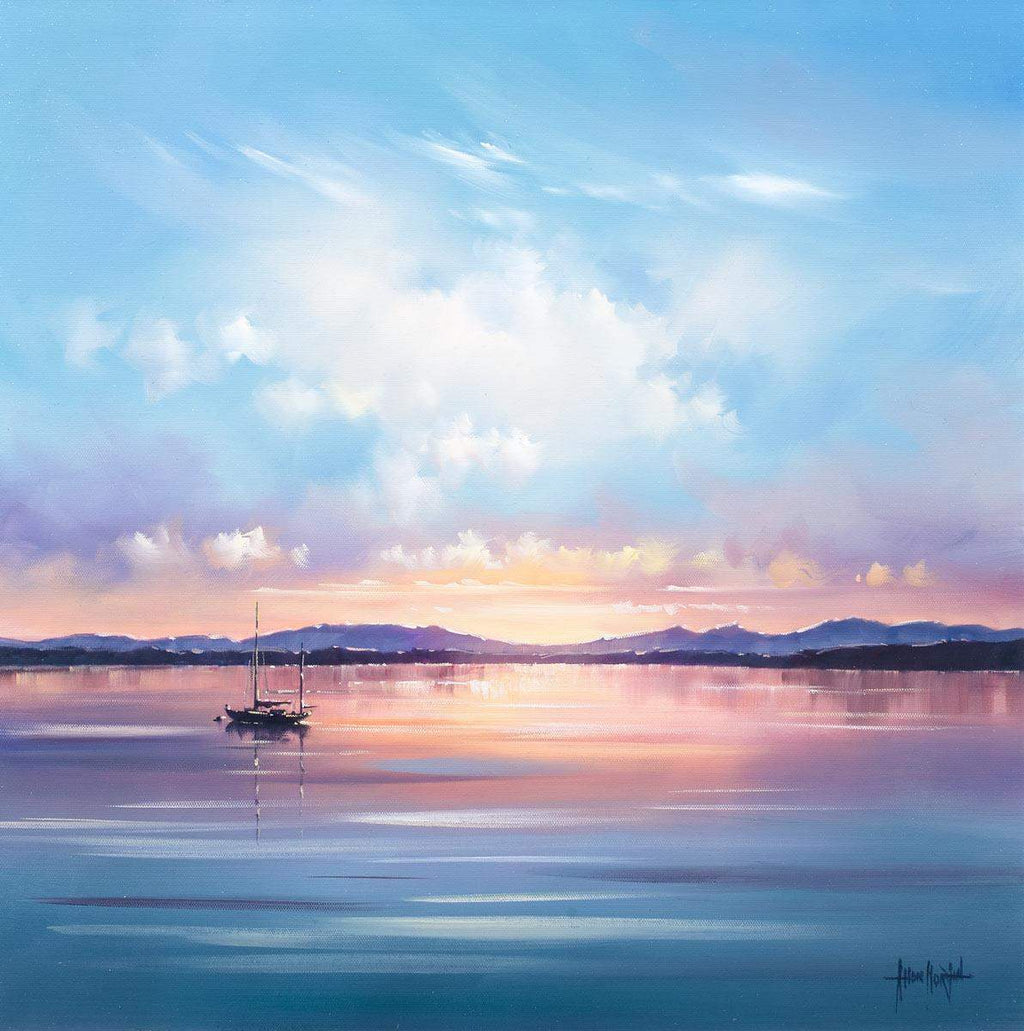 Sunset On Loch Creran - Original - SOLD by artist Allan Morgan - Wyecliffe Galleries