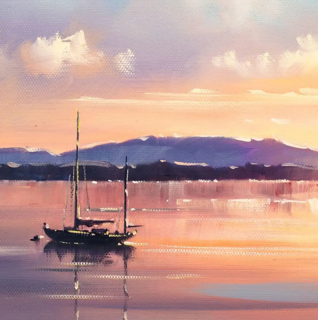 Sunset On Loch Creran - Original - SOLD by artist Allan Morgan - Wyecliffe Galleries