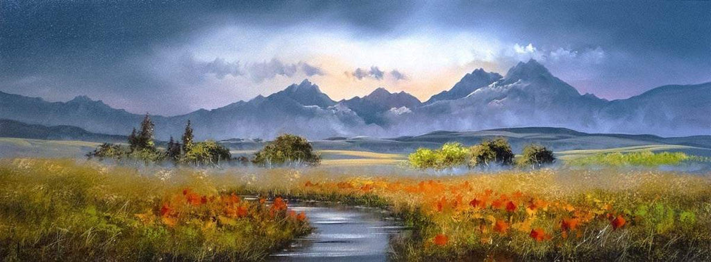 The Red Marshes - SOLD by artist Allan Morgan - Wyecliffe Galleries