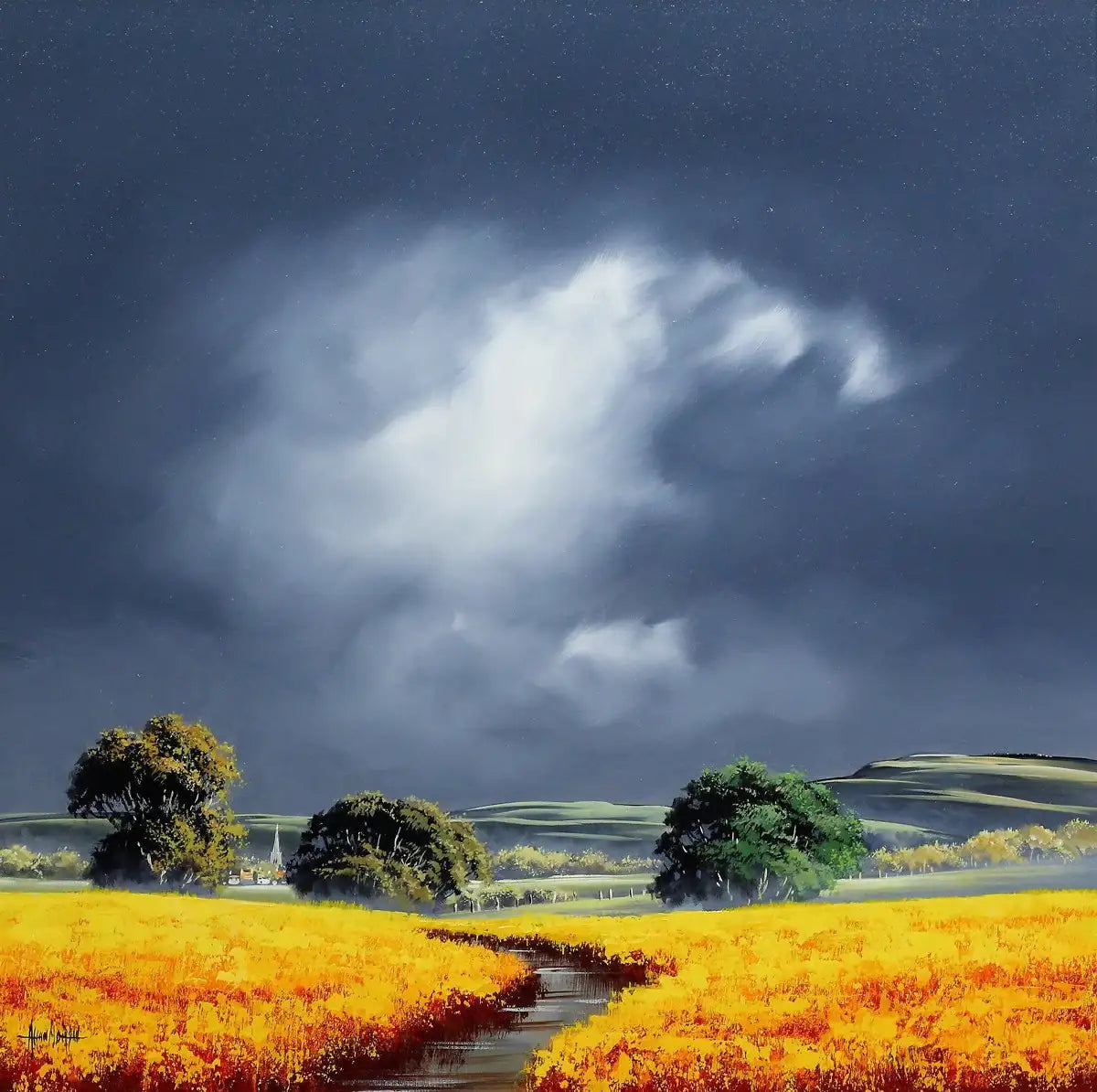 The Winding River - SOLD by artist Allan Morgan - Wyecliffe Galleries