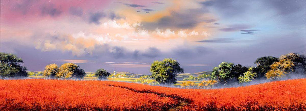 Through The Crimson Field - Original - SOLD by artist Allan Morgan - Wyecliffe Galleries