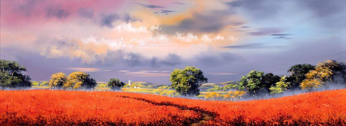 Through The Crimson Field - Original - SOLD by artist Allan Morgan - Wyecliffe Galleries