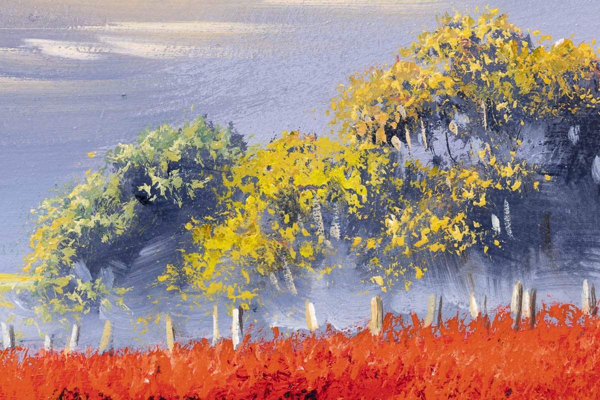 Vibrant Fields - Original - SOLD by artist Allan Morgan - Wyecliffe Galleries