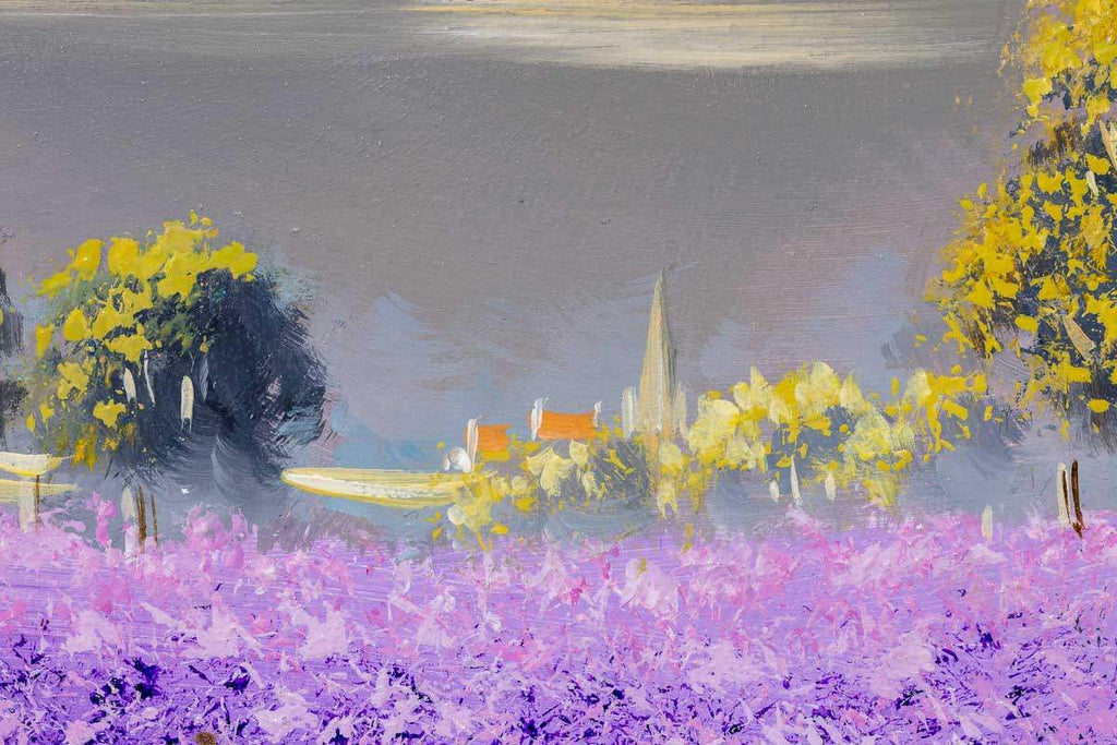 Violet Fields I - Original - SOLD by artist Allan Morgan - Wyecliffe Galleries