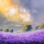 Violet Fields I - Original - SOLD by artist Allan Morgan - Wyecliffe Galleries