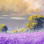 Violet Fields I - Original - SOLD by artist Allan Morgan - Wyecliffe Galleries