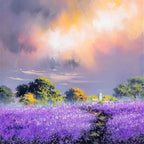 Violet Fields II - Original - SOLD by artist Allan Morgan - Wyecliffe Galleries