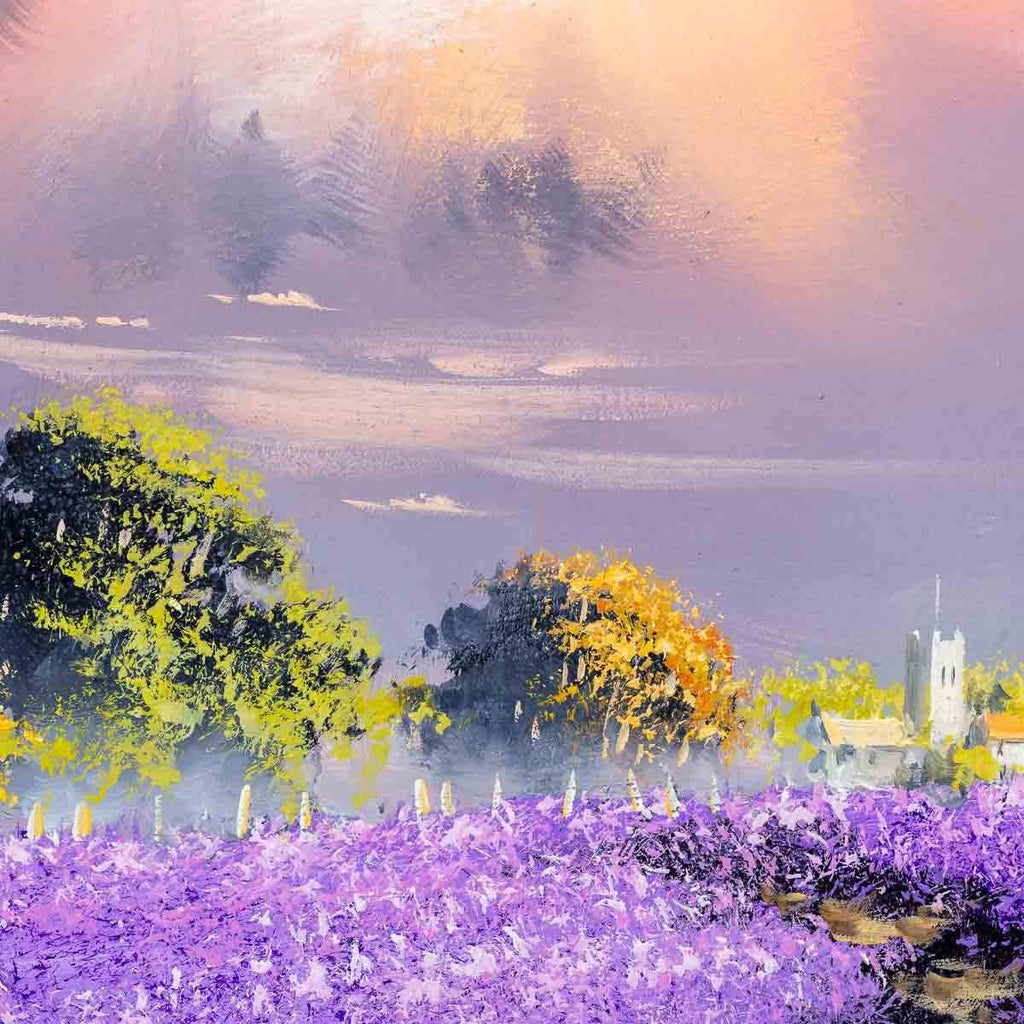Violet Fields II - Original - SOLD by artist Allan Morgan - Wyecliffe Galleries