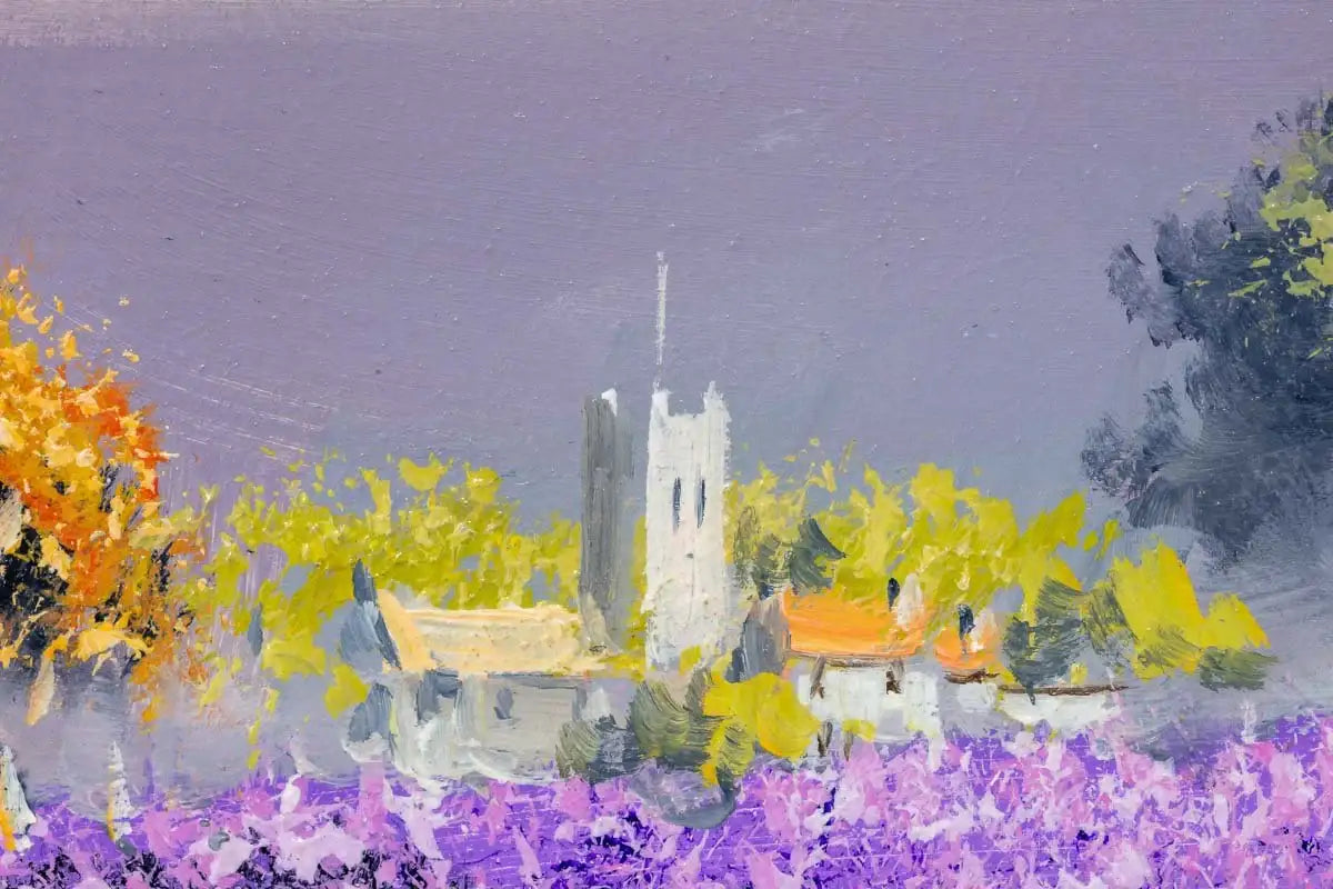 Violet Fields II - Original - SOLD by artist Allan Morgan - Wyecliffe Galleries