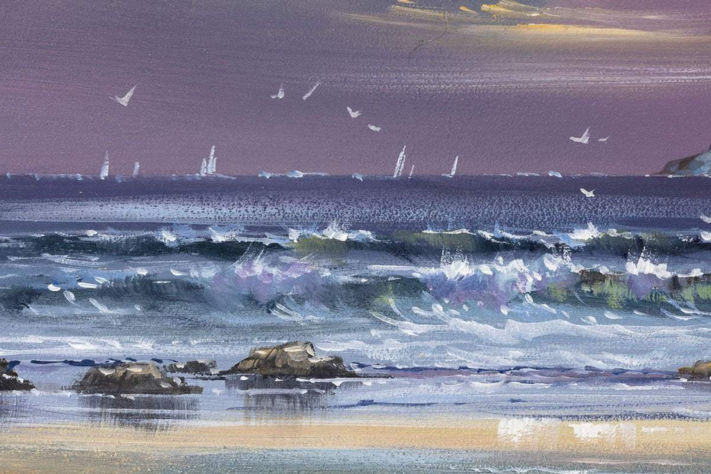 Violet Skies I - Original SOLD by artist Allan Morgan - Wyecliffe Galleries