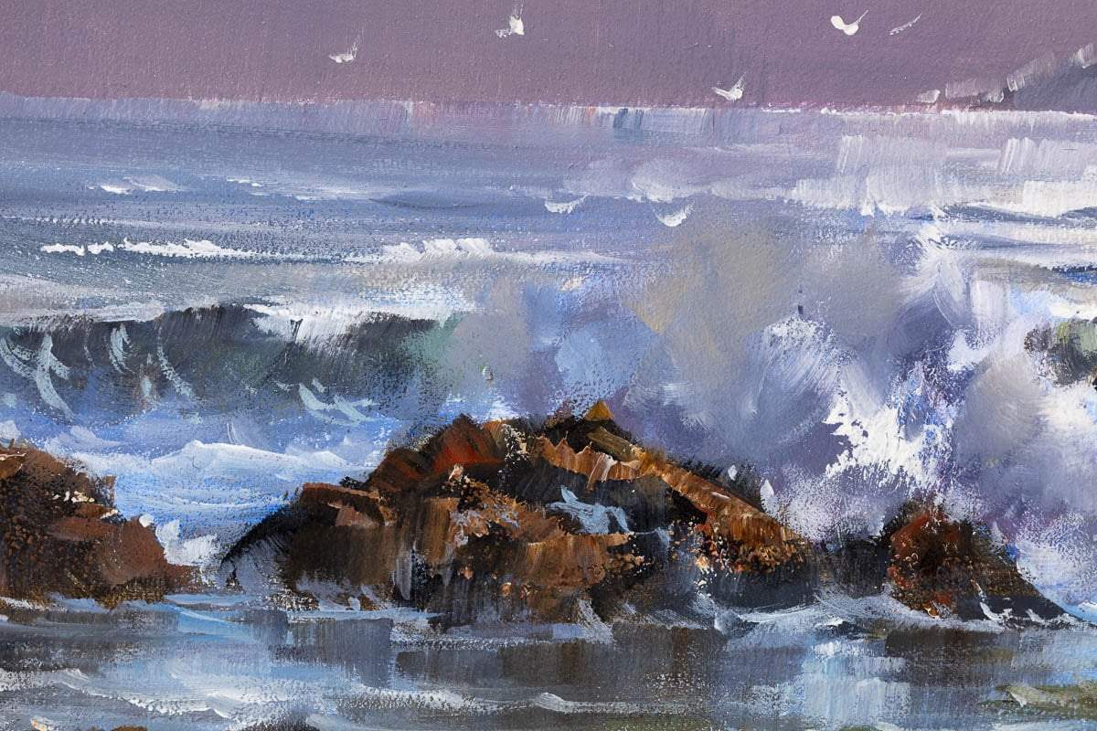 Violet Skies II - Original - SOLD by artist Allan Morgan - Wyecliffe Galleries