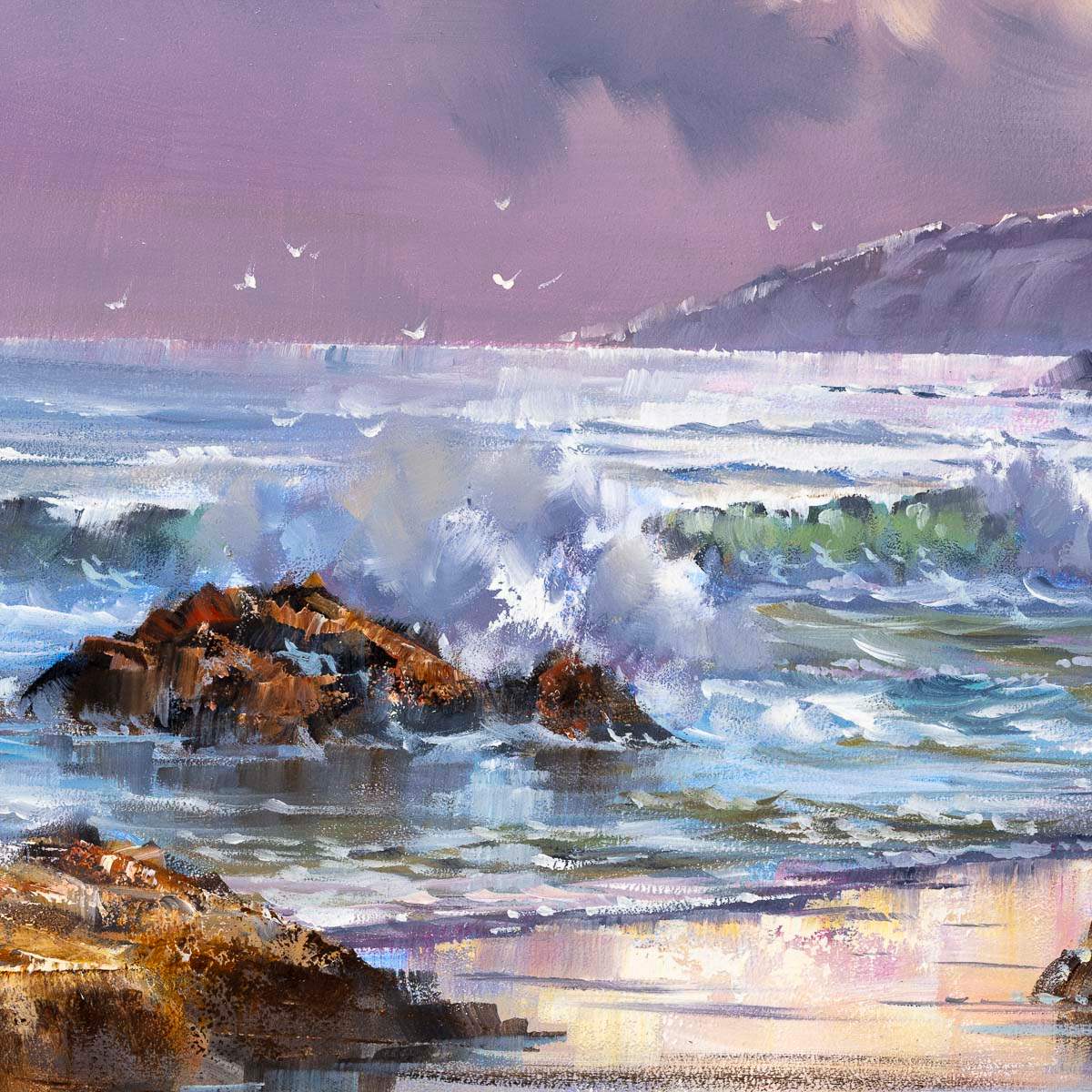 Violet Skies II - Original - SOLD by artist Allan Morgan - Wyecliffe Galleries