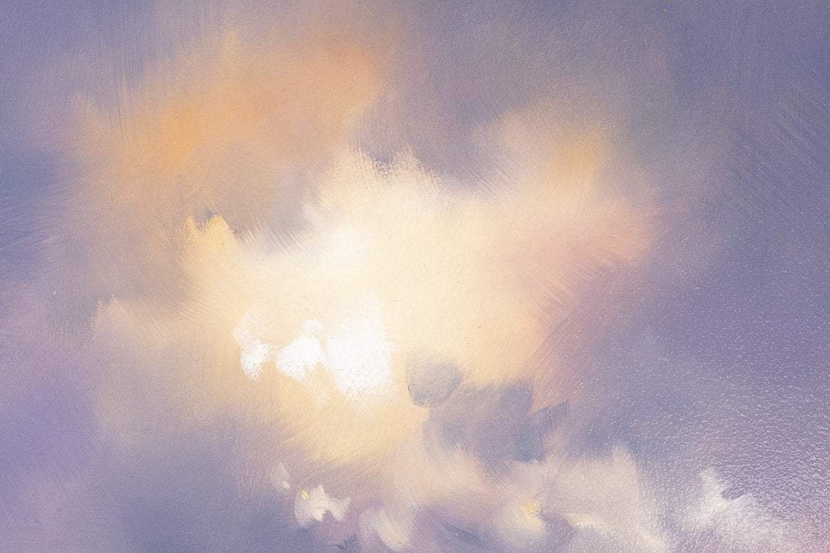 Violet Skies II - Original - SOLD by artist Allan Morgan - Wyecliffe Galleries