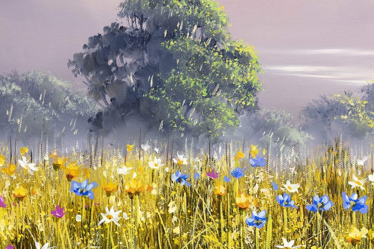 Wild Flower Field - Original - SOLD by artist Allan Morgan - Wyecliffe Galleries