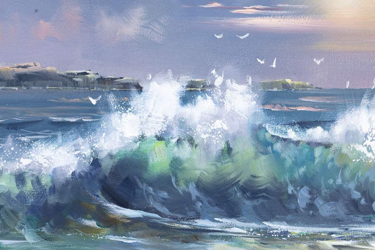 Wild Waves - Original - SOLD by artist Allan Morgan - Wyecliffe Galleries