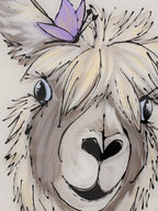 Adeline Alpaca - Original - SOLD by artist Amy Louise - Wyecliffe Galleries