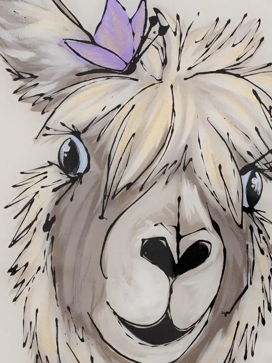 Adeline Alpaca - Original - SOLD by artist Amy Louise - Wyecliffe Galleries