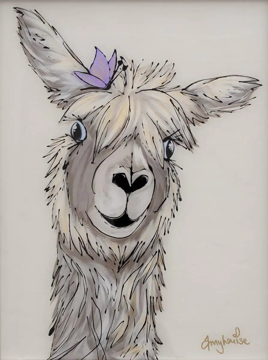 Adeline Alpaca - Original - SOLD by artist Amy Louise - Wyecliffe Galleries
