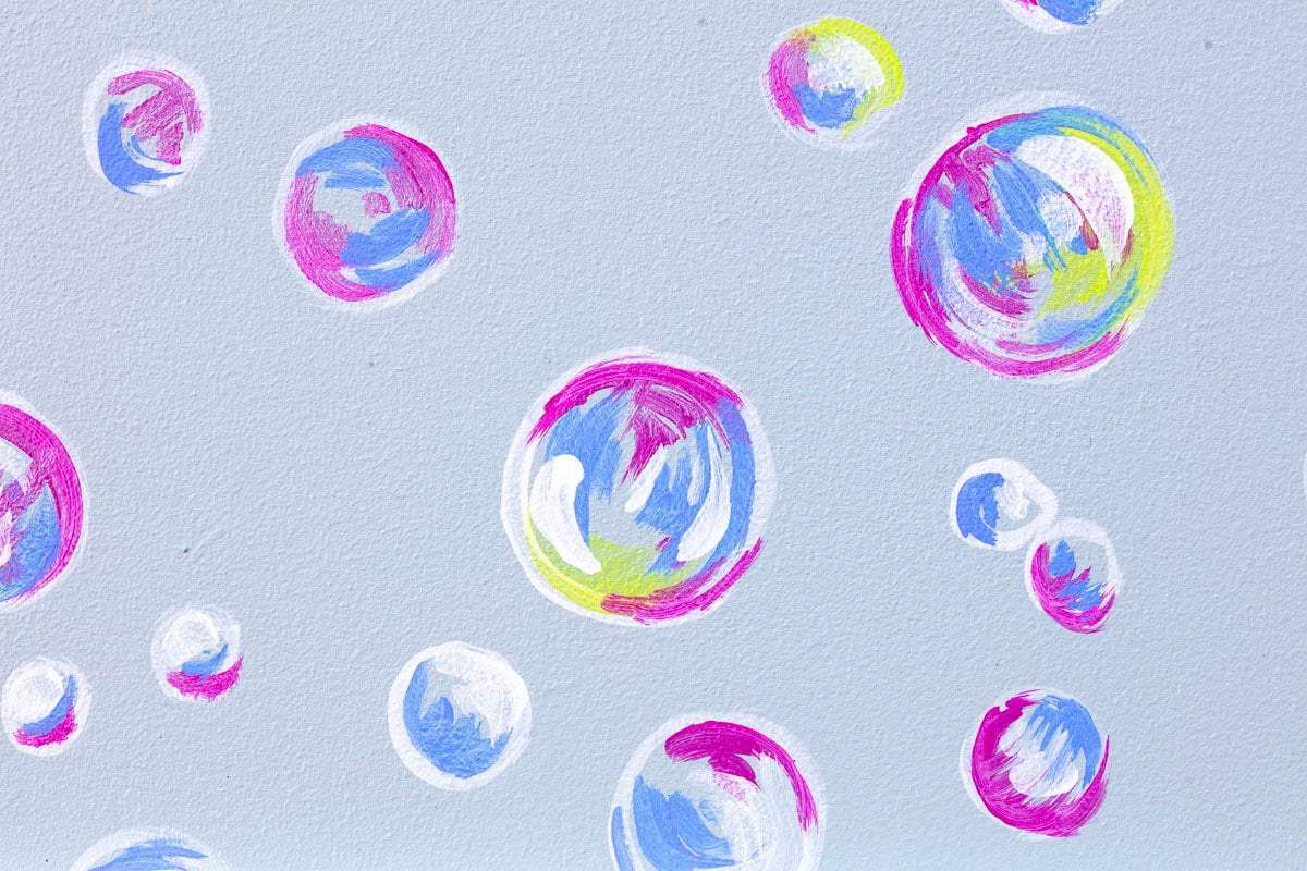 Bubbling Heights - Original - SOLD by artist Amy Louise - Wyecliffe Galleries