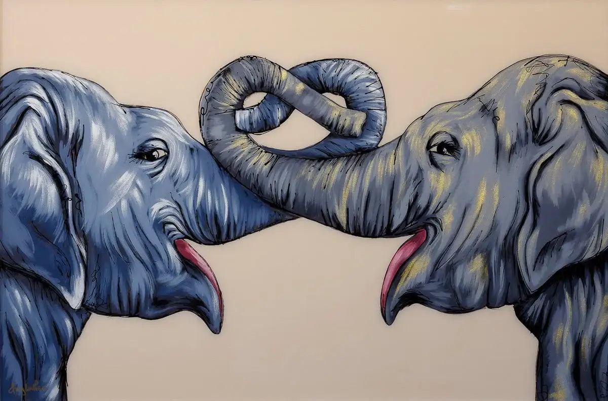 Elephants Never Forget - Original by artist Amy Louise - Wyecliffe Galleries