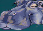 Happy As A Hippo - Original - SOLD by artist Amy Louise - Wyecliffe Galleries
