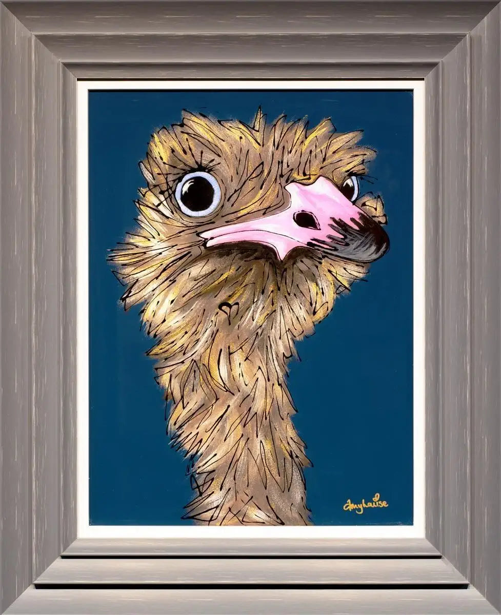 Olly Ostrich - Original - SOLD by artist Amy Louise - Wyecliffe Galleries