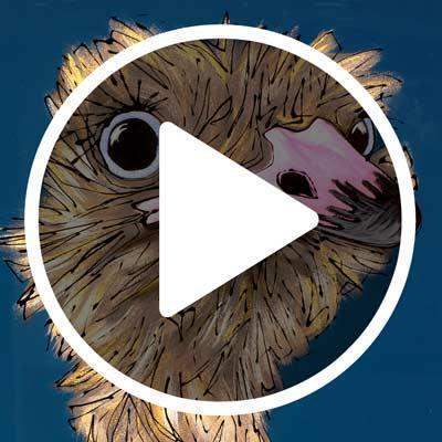 Olly Ostrich - Original - SOLD by artist Amy Louise - Wyecliffe Galleries