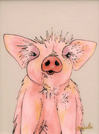 Percy Piggy - Original - SOLD by artist Amy Louise - Wyecliffe Galleries
