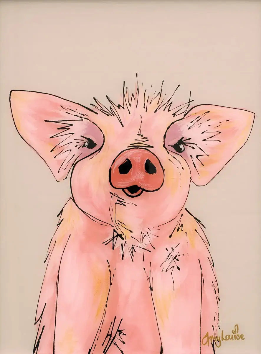 Percy Piggy - Original - SOLD by artist Amy Louise - Wyecliffe Galleries