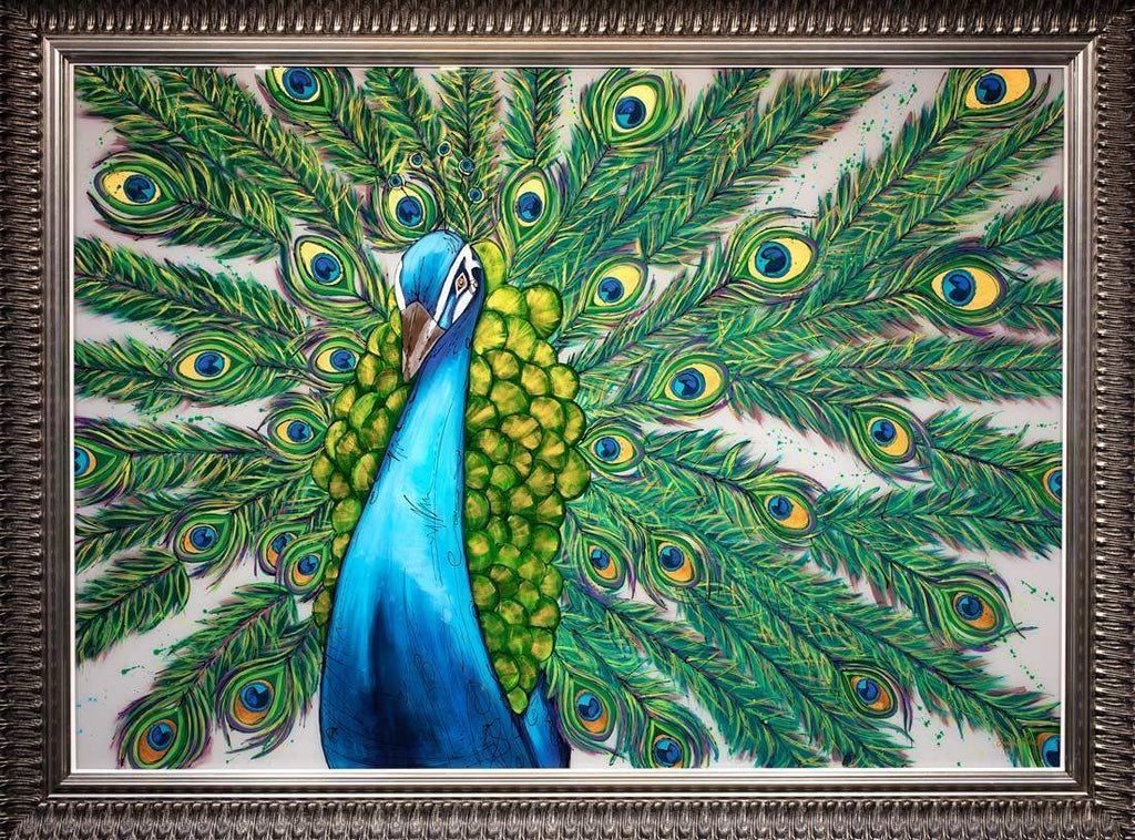 The Peacock Dance - Original - SOLD by artist Amy Louise - Wyecliffe Galleries