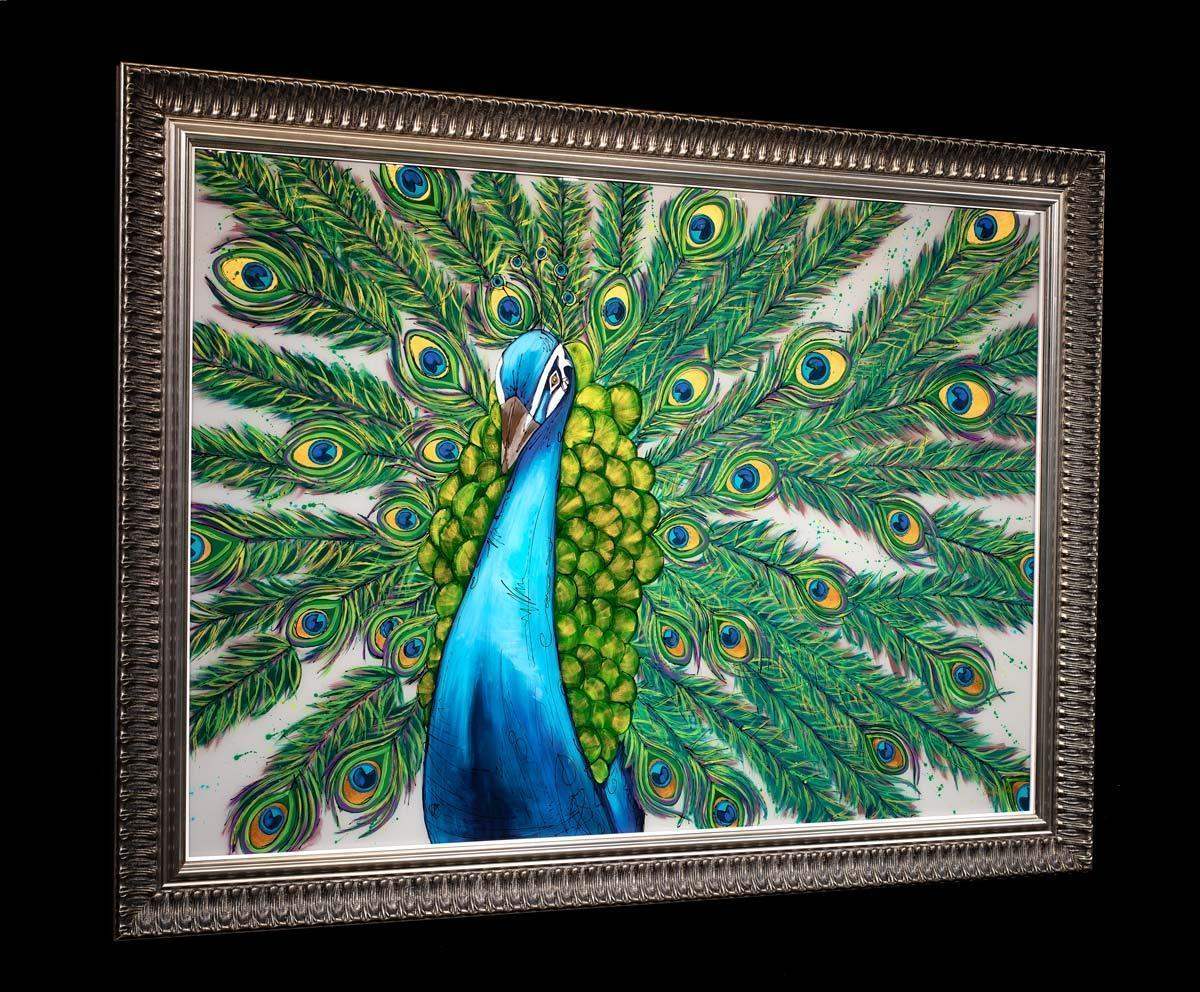The Peacock Dance - Original - SOLD by artist Amy Louise - Wyecliffe Galleries