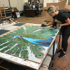 The Peacock Dance - Original - SOLD by artist Amy Louise - Wyecliffe Galleries