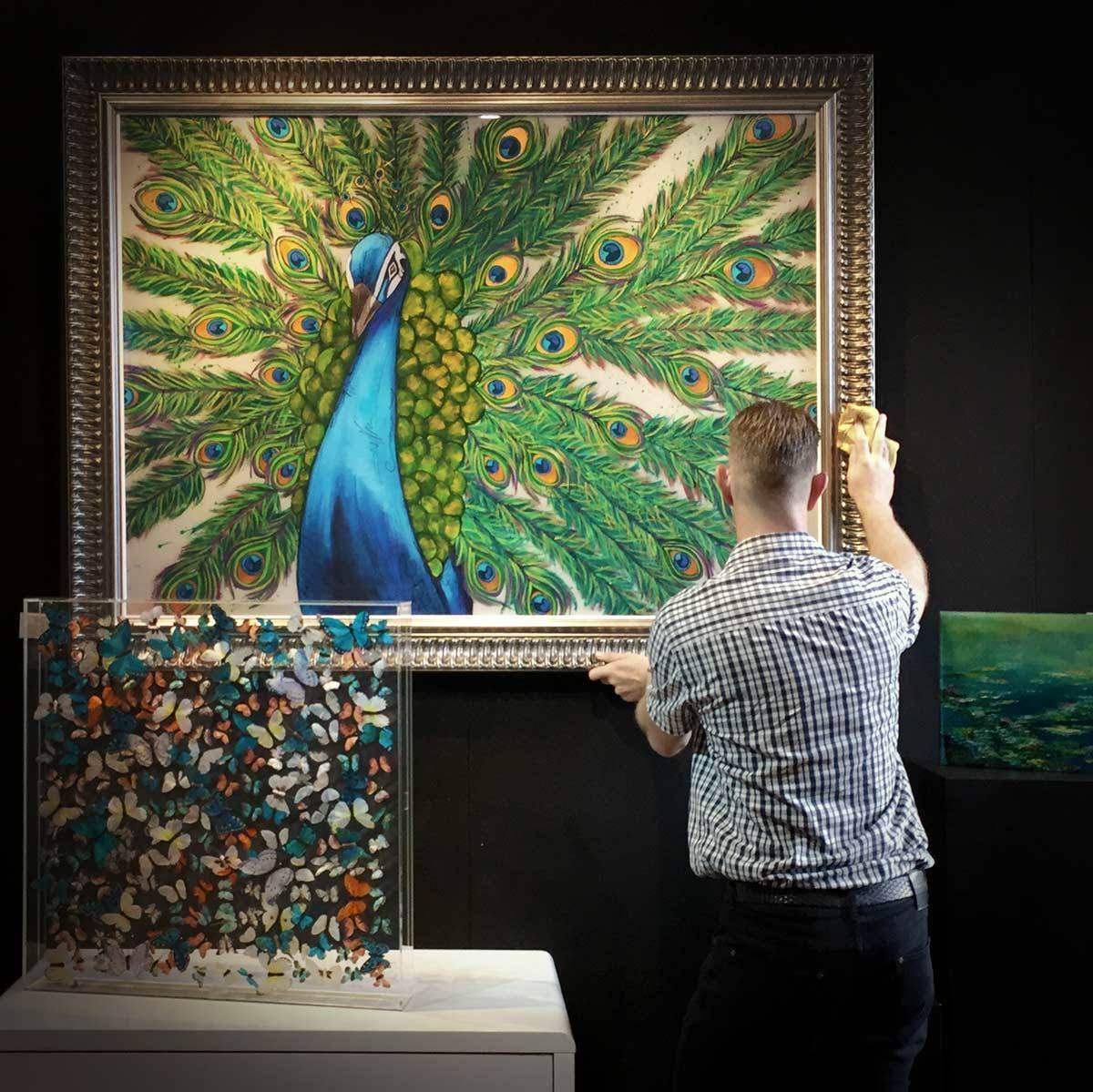 The Peacock Dance - Original - SOLD by artist Amy Louise - Wyecliffe Galleries