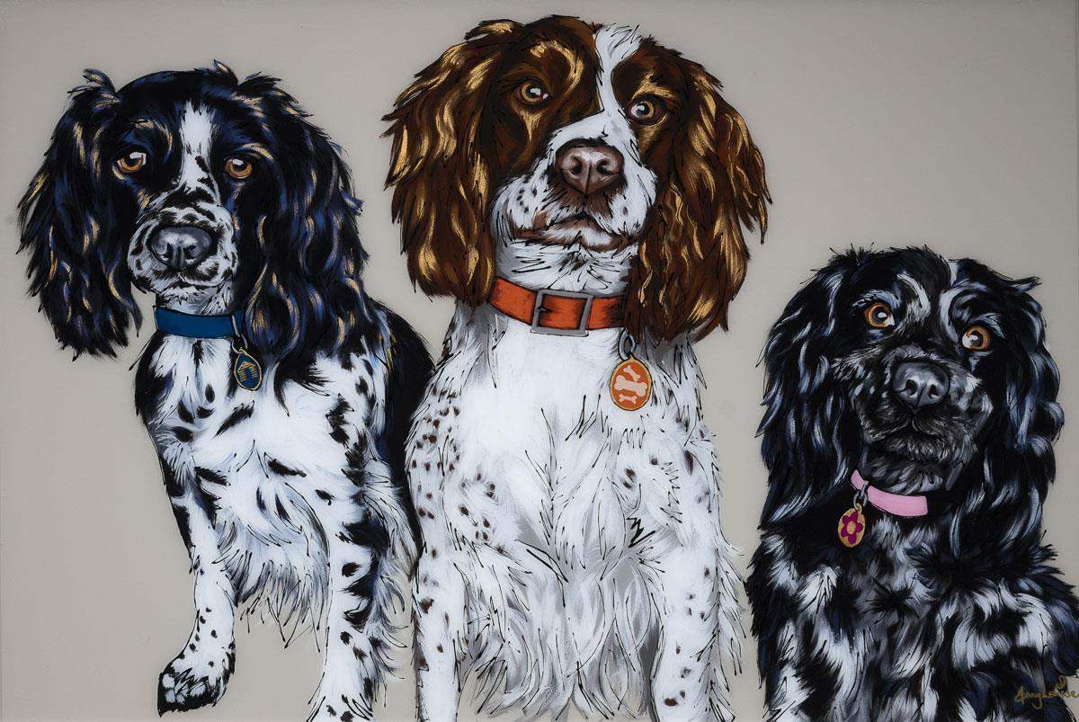 The Three of us - Original - SOLD by artist Amy Louise - Wyecliffe Galleries