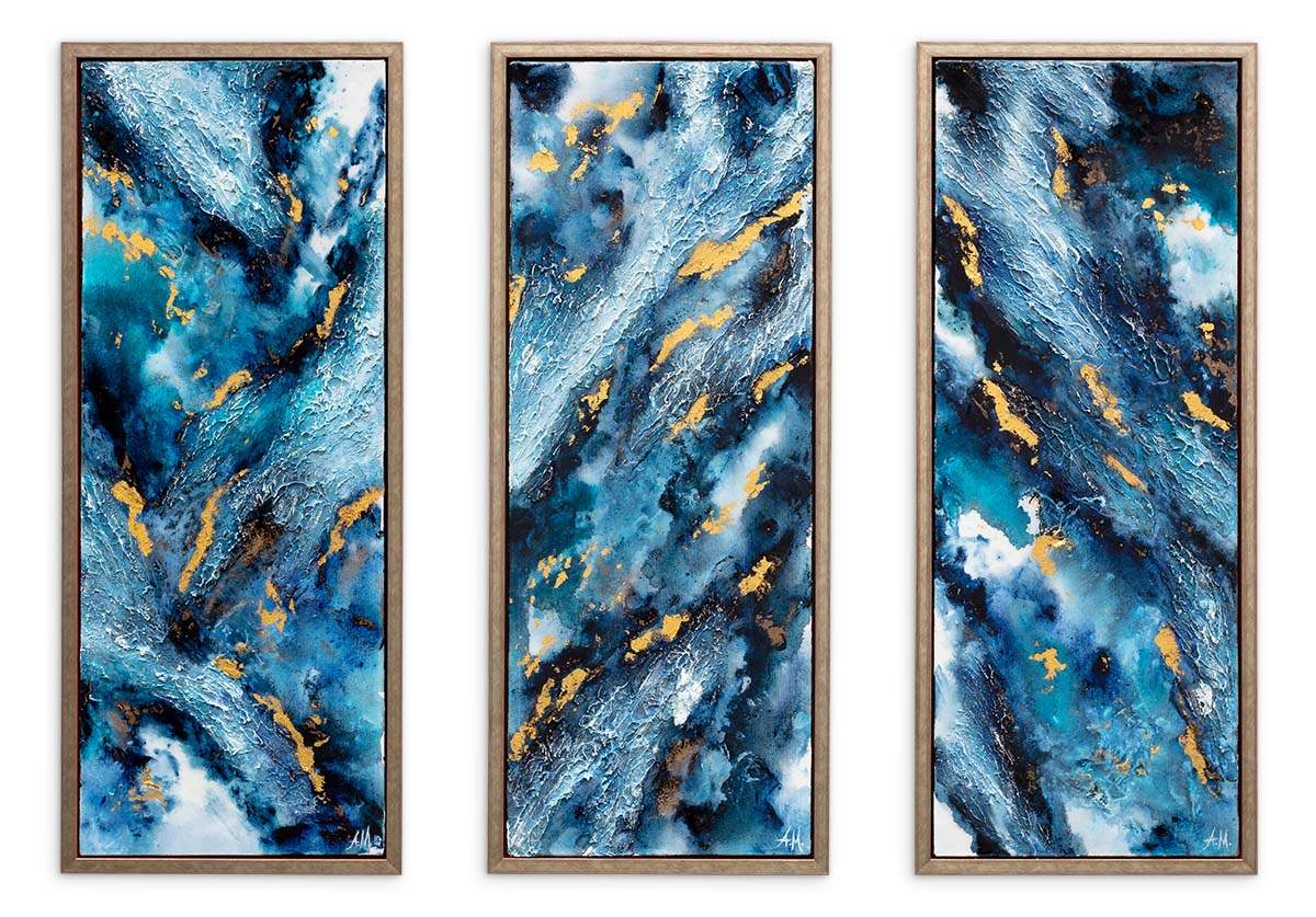 Triton Triptych - Original - SOLD by artist Amy Magee - Wyecliffe Galleries