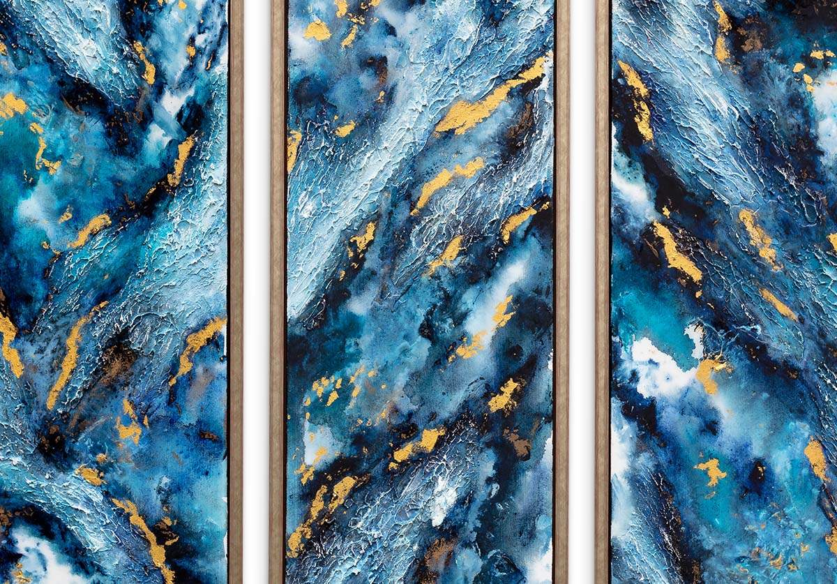 Triton Triptych - Original - SOLD by artist Amy Magee - Wyecliffe Galleries